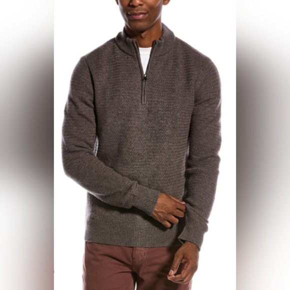 Billy Reid Other - Billy Reid Brown Zip-Up Sweater 100% Merino Wool